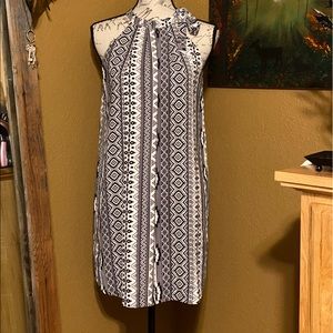 Pretty Black & White Halter Dress